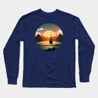 riding a boat to the adventure Long Sleeve T-Shirt